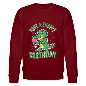 Have a Snappy Birthday - Stanley/Stella CHANGER Unisex Organic Sweatshirt - burgundy - Front - Nik (191cm) & Marisol (170cm)