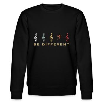 Bassschlüssel Musiker Be Different Klavier Retro - Stanley/Stella Unisex Bio-Sweatshirt CHANGER  - Schwarz - Vorne - Nik (191cm) & Marisol (170cm)