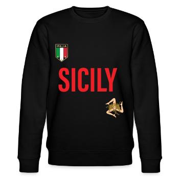 Sicily Jersey - Stanley/Stella CHANGER Unisex Organic Sweatshirt - black - Front - Nik (191cm) & Marisol (170cm)