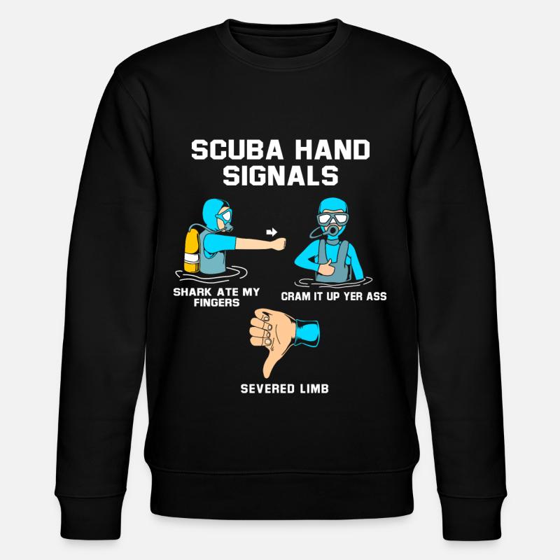 Plongeur Main Signe Scuba Diving - Sweat bio CHANGER Stanley/Stella Unisexe - noir