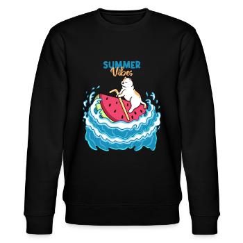 Summer Vibes - Stanley/Stella CHANGER Unisex Organic Sweatshirt - black - Front - Nik (191cm) & Marisol (170cm)