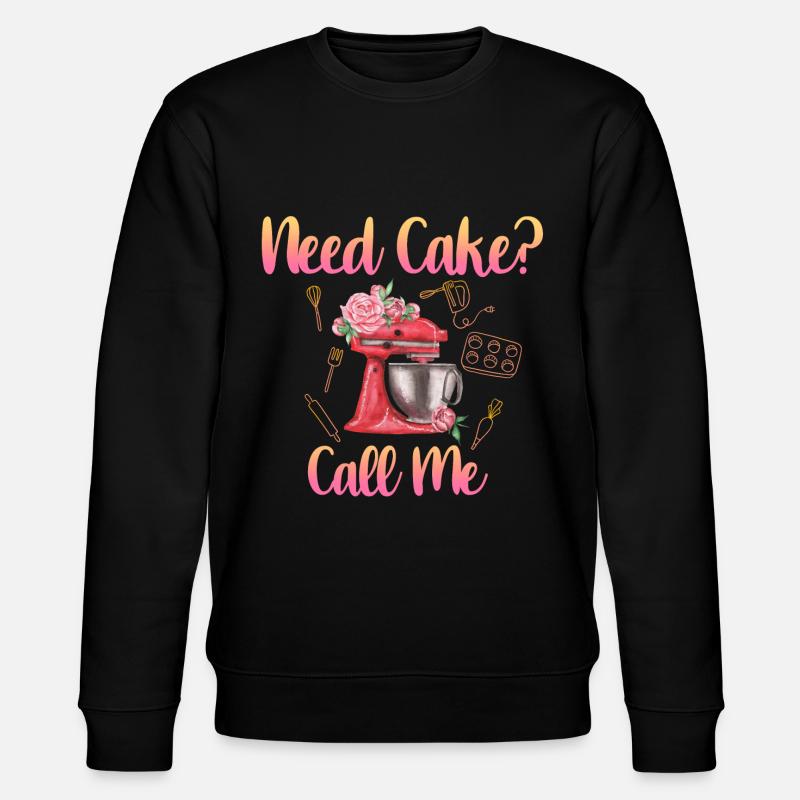 Kuchen Backen Geschenk - Stanley/Stella Unisex Bio-Sweatshirt CHANGER  - Schwarz