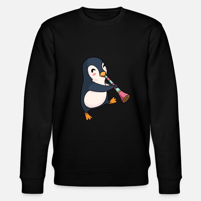 Penguin Clarinet Gift - Stanley/Stella CHANGER Unisex Organic Sweatshirt - black
