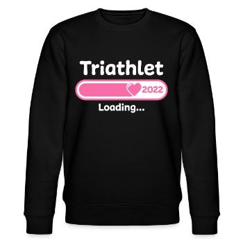 Triathlet Triathlon Sportler Geschenk - Stanley/Stella Unisex Bio-Sweatshirt CHANGER  - Schwarz - Vorne - Nik (191cm) & Marisol (170cm)