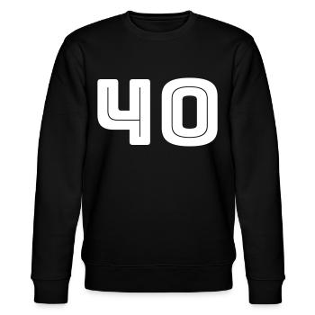 Numéro 40 - Anniversaire - Numéro de maillot - Sweat bio CHANGER Stanley/Stella Unisexe - noir - Devant - Nik (191cm) & Marisol (170cm)