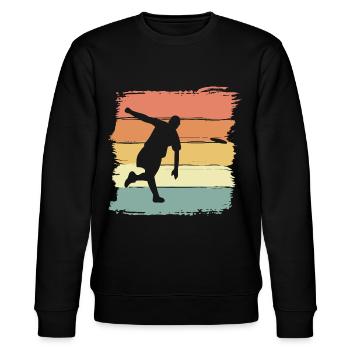 Frisbee retro vintage Frisbee Legend - Stanley/Stella CHANGER Unisex Organic Sweatshirt - black - Front - Nik (191cm) & Marisol (170cm)