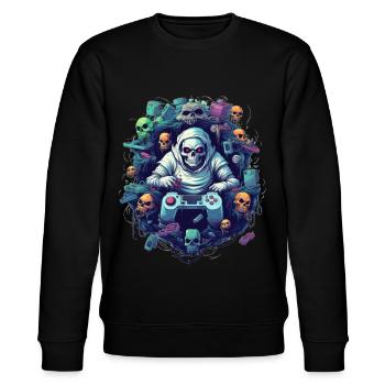 Dark Gamer - Stanley/Stella Unisex Bio-Sweatshirt CHANGER  - Schwarz - Vorne - Nik (191cm) & Marisol (170cm)