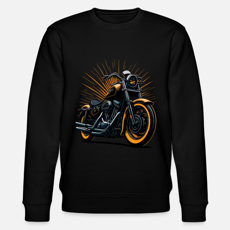 Klassische Motorrad-Illustration - Stanley/Stella Unisex Bio-Sweatshirt CHANGER  - Schwarz