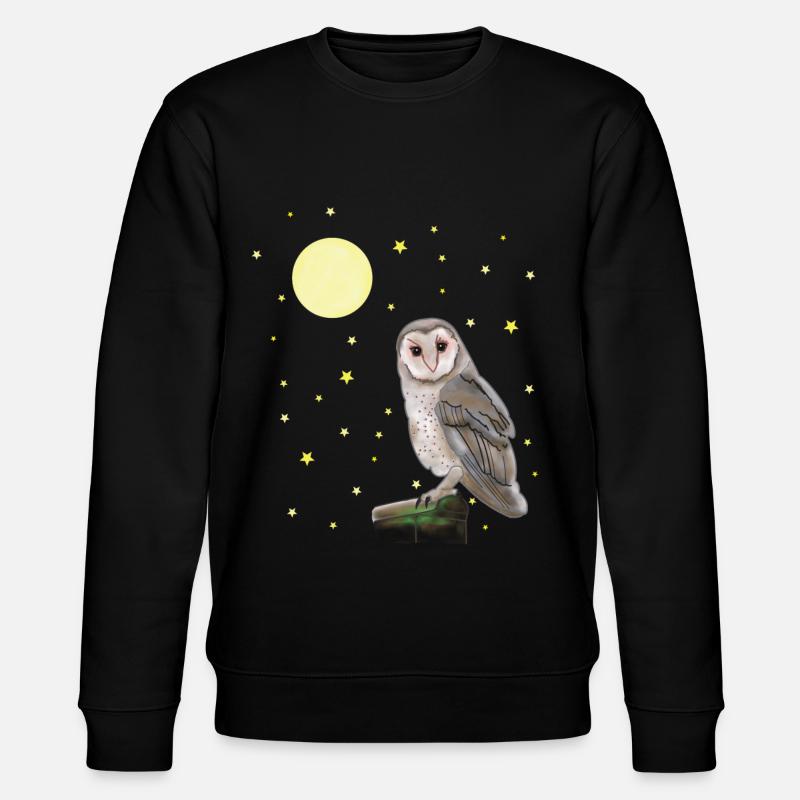 Hibou, lune, étoiles - Sweat bio CHANGER Stanley/Stella Unisexe - noir