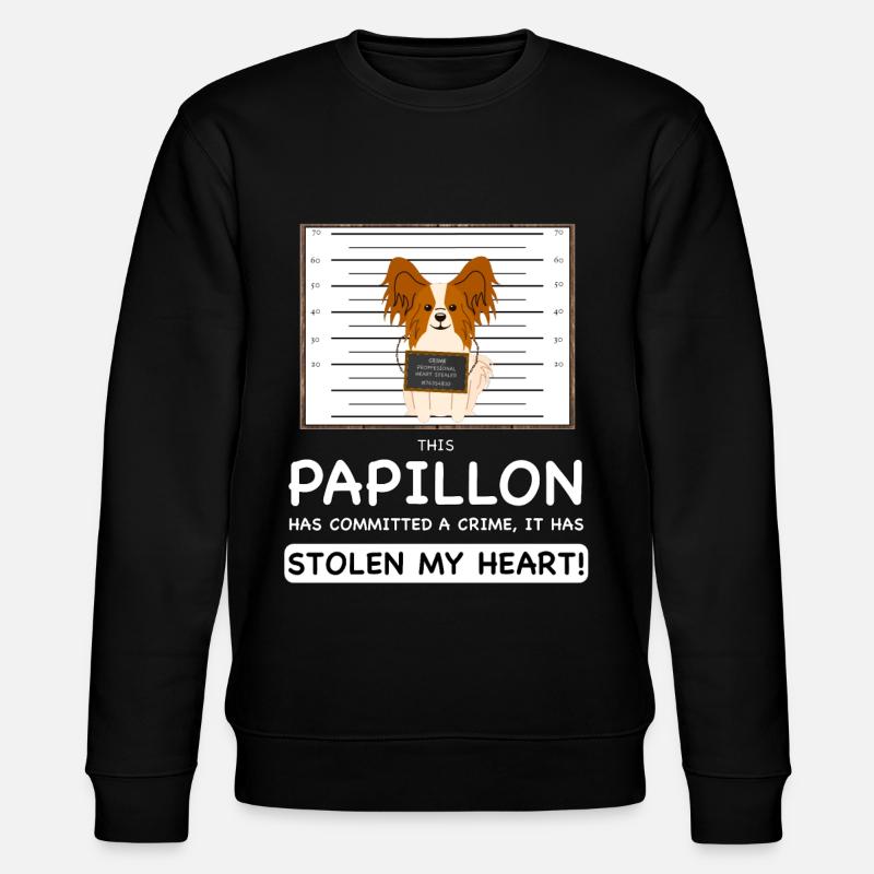 Papillon Mugshot - Stanley/Stella CHANGER Unisex Organic Sweatshirt - black