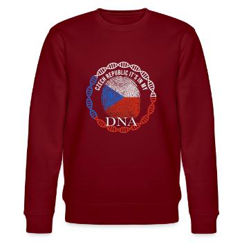 Czech Republic Flag DNA - Stanley/Stella CHANGER Unisex Organic Sweatshirt - burgundy - Front - Nik (191cm) & Marisol (170cm)