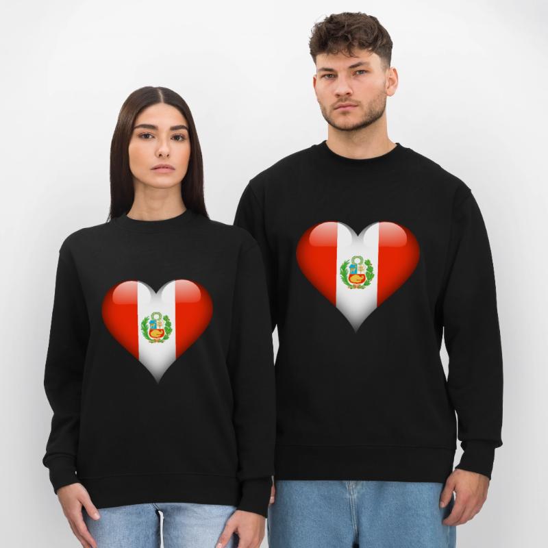 Drapeau péruvien coeur Pérou Sweat bio CHANGER Stanley/Stella Unisexe