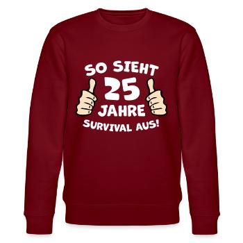 25 Jahre Silberhochzeit - Stanley/Stella Unisex Bio-Sweatshirt CHANGER  - Burgunderrot - Vorne - Nik (191cm) & Marisol (170cm)