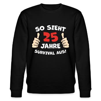 25 Jahre Silberhochzeit - Stanley/Stella Unisex Bio-Sweatshirt CHANGER  - Schwarz - Vorne - Nik (191cm) & Marisol (170cm)