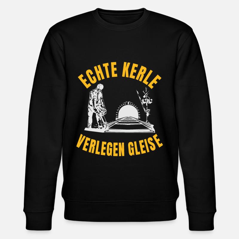 Echte Kerle verlegen Gleise - Stanley/Stella Unisex Bio-Sweatshirt CHANGER  - Schwarz