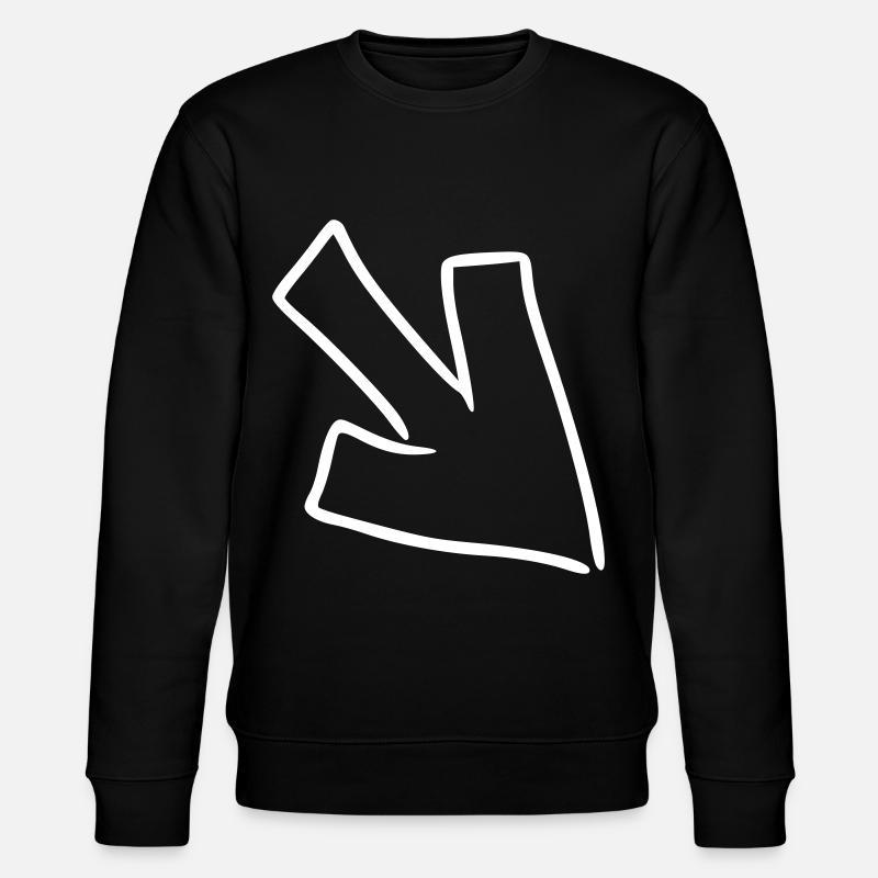 Flèche dessin esquisse blanc - Sweat bio CHANGER Stanley/Stella Unisexe - noir