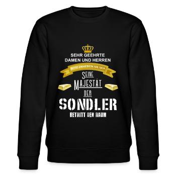 Majesty Sondler - Sondeln - Probegänger - Gold - Stanley/Stella CHANGER Unisex Organic Sweatshirt - black - Front - Nik (191cm) & Marisol (170cm)
