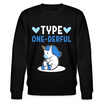 Diabetiker Insulin Typ 1 - Stanley/Stella Unisex Bio-Sweatshirt CHANGER  - Schwarz - Vorne - Nik (191cm) & Marisol (170cm)