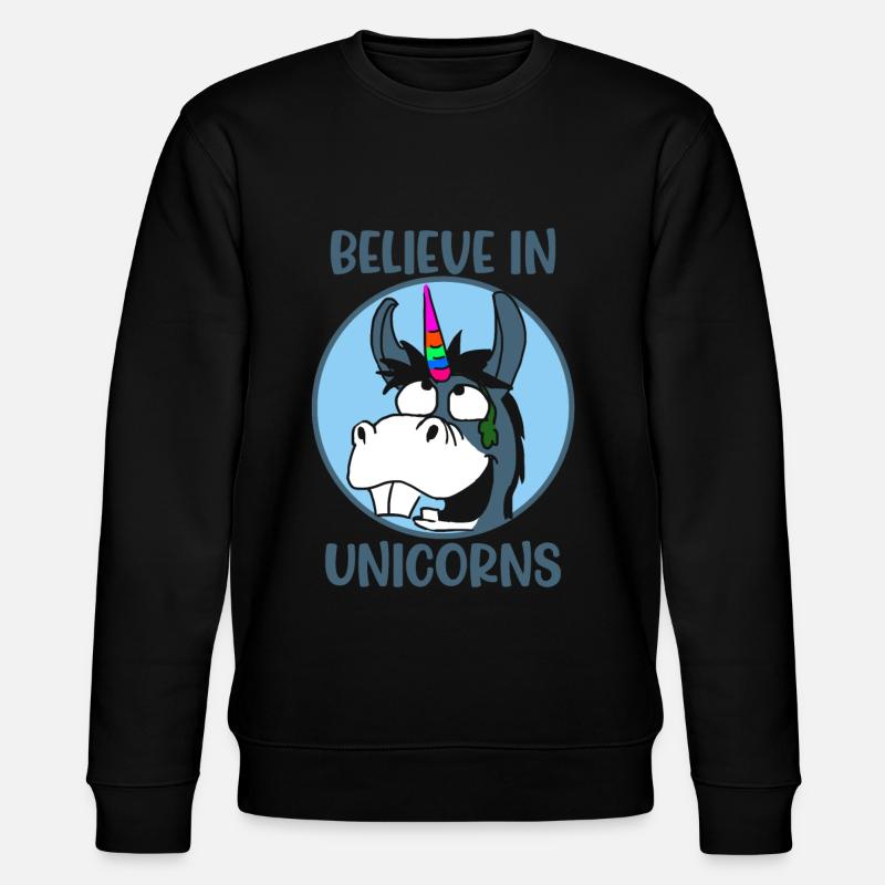 Glaube Einhorn Einhörner - Stanley/Stella Unisex Bio-Sweatshirt CHANGER  - Schwarz