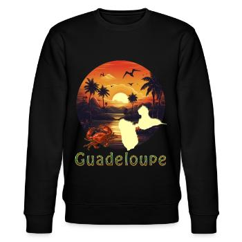 Sonnenuntergang über Guadeloupe Feiertage - Stanley/Stella Unisex Bio-Sweatshirt CHANGER  - Schwarz - Vorne - Nik (191cm) & Marisol (170cm)