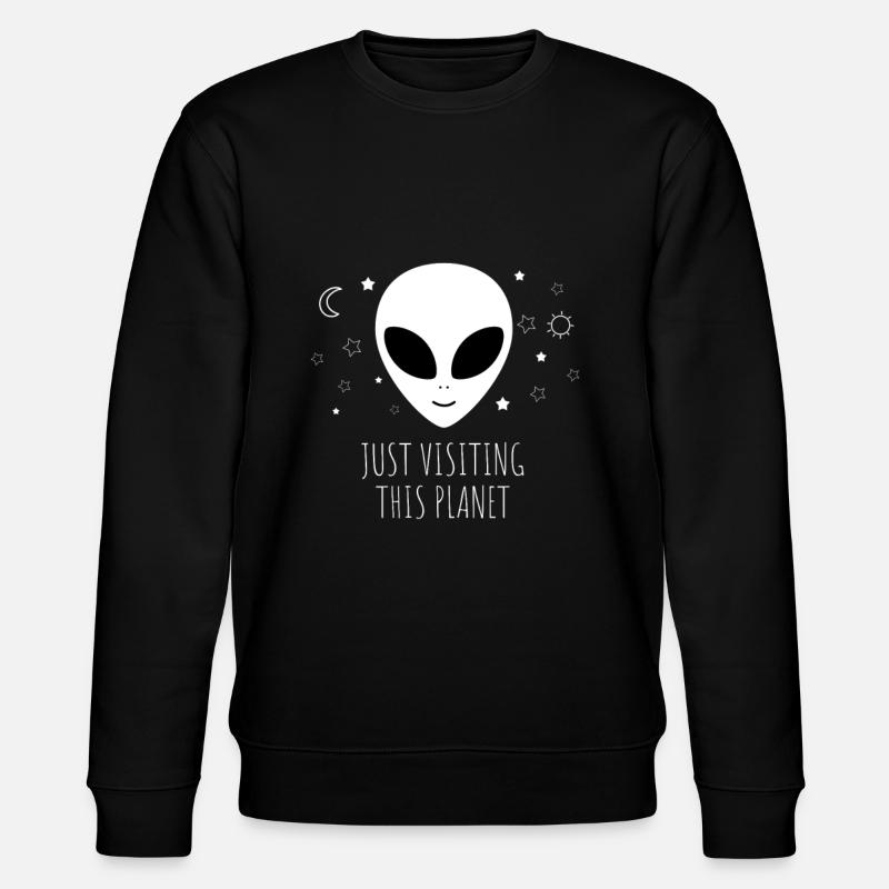 Alien Nerd Außerirdische - Stanley/Stella Unisex Bio-Sweatshirt CHANGER  - Schwarz