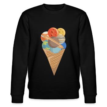 Eis Eiscreme Weltraum Planeten - Stanley/Stella Unisex Bio-Sweatshirt CHANGER  - Schwarz - Vorne - Nik (191cm) & Marisol (170cm)