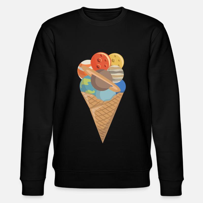 Eis Eiscreme Weltraum Planeten - Stanley/Stella Unisex Bio-Sweatshirt CHANGER  - Schwarz