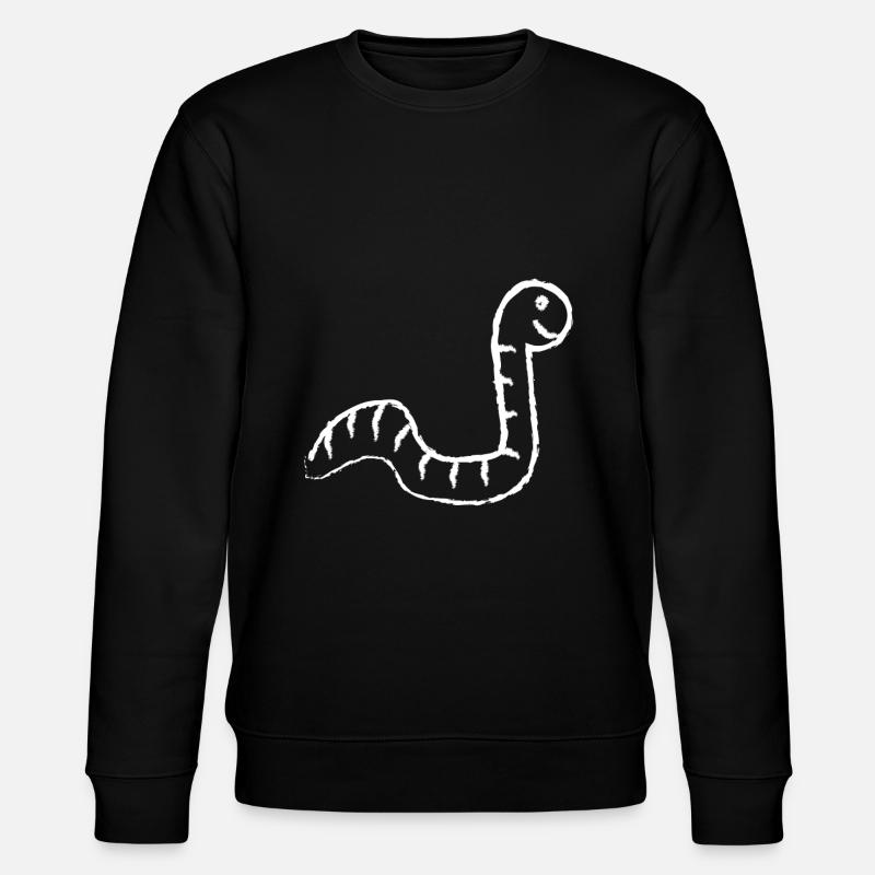 Schlange Wurm Würmchen süß Raupe - Stanley/Stella Unisex Bio-Sweatshirt CHANGER  - Schwarz