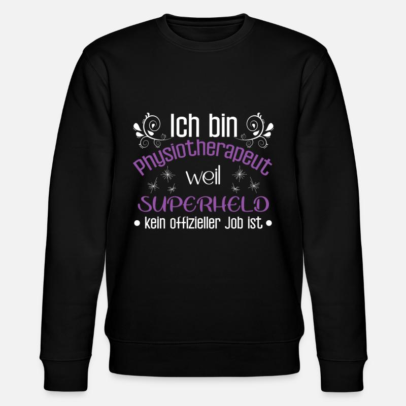 Ich bin Superheld Physiotherapeut - Stanley/Stella Unisex Bio-Sweatshirt CHANGER - Schwarz