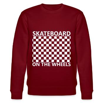 Skateboard - On The Wheels - Stanley/Stella Unisex Bio-Sweatshirt CHANGER  - Burgunderrot - Vorne - Nik (191cm) & Marisol (170cm)
