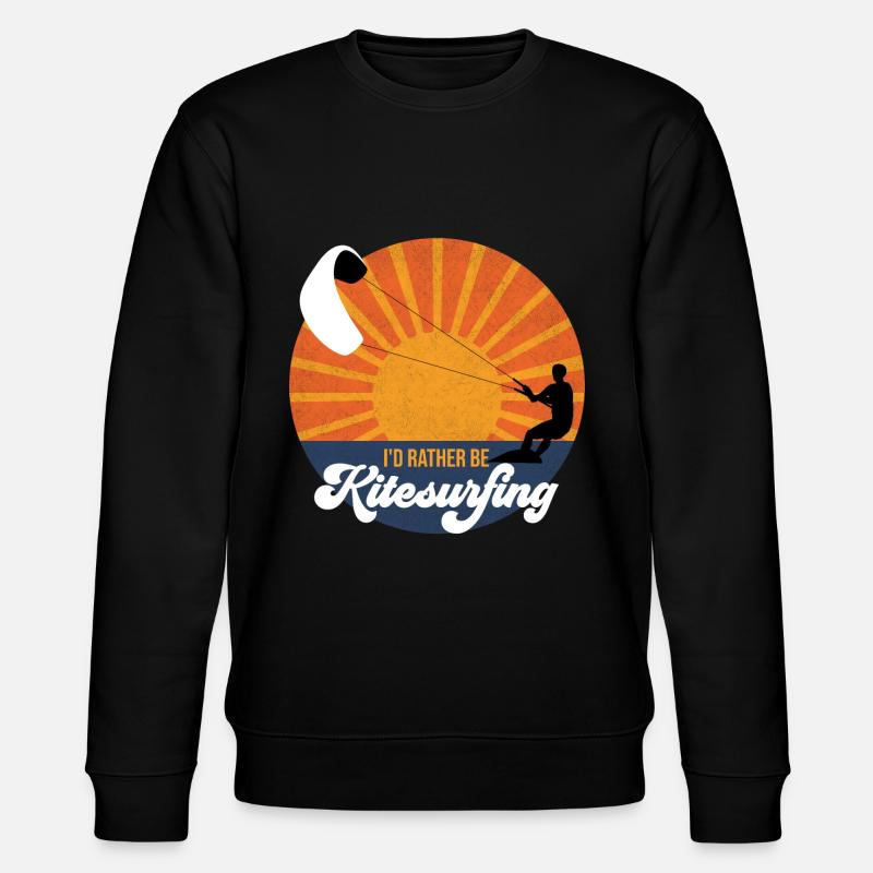 I'd rather be kitesurfing - kitesurfing - kiting - Stanley/Stella CHANGER Unisex Organic Sweatshirt - black
