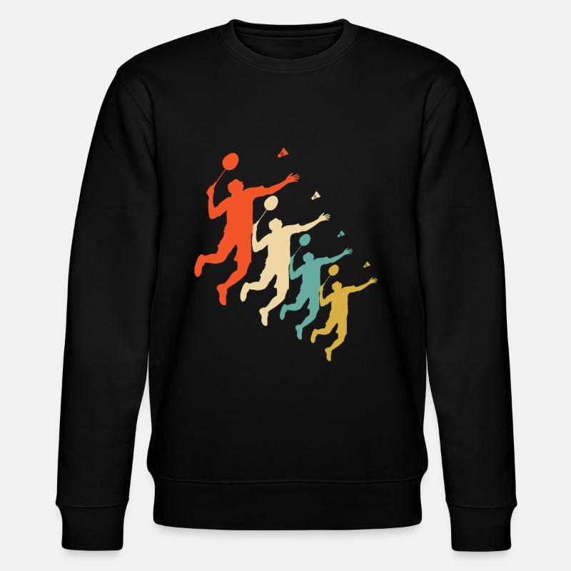 badmintion retro design - Stanley/Stella Unisex Bio-Sweatshirt CHANGER  - Schwarz