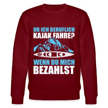 Kajak Geschenkidee Kanu Paddeln Kajakfahren - Stanley/Stella Unisex Bio-Sweatshirt CHANGER  - Burgunderrot - Vorne - Nik (191cm) & Marisol (170cm)