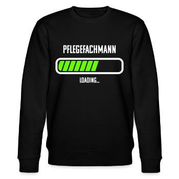 Pflegefachmann Beruf Loading Ladebalken - Stanley/Stella Unisex Bio-Sweatshirt CHANGER  - Schwarz - Vorne - Nik (191cm) & Marisol (170cm)