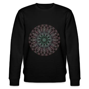 Yogi, Prana Mandala pastell - Stanley/Stella Unisex Bio-Sweatshirt CHANGER  - Schwarz - Vorne - Nik (191cm) & Marisol (170cm)