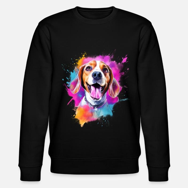 Beagle mit Sonnenbrille - Stanley/Stella Unisex Bio-Sweatshirt CHANGER  - Schwarz