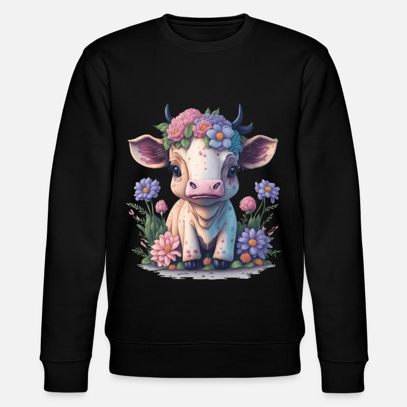 Kuh - Stanley/Stella Unisex Bio-Sweatshirt CHANGER  - Schwarz