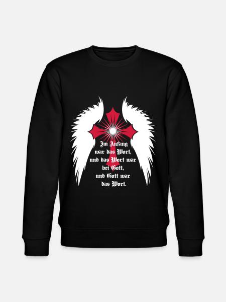 10 Gotiska Korset Angel Wings bibelcitat - Ekologisk sweatshirt CHANGER unisex från Stanley/Stella - svart