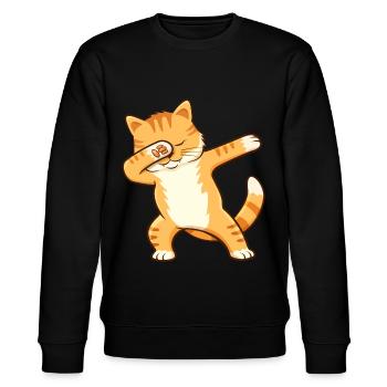 Dabbing Katze Dab Cat Geschenk - Sweat bio CHANGER Stanley/Stella Unisexe - noir - Devant - Nik (191cm) & Marisol (170cm)