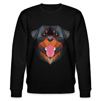 Rottweiler Geometric Art Pixel Art - Stanley/Stella Unisex Bio-Sweatshirt CHANGER  - Schwarz - Vorne - Nik (191cm) & Marisol (170cm)
