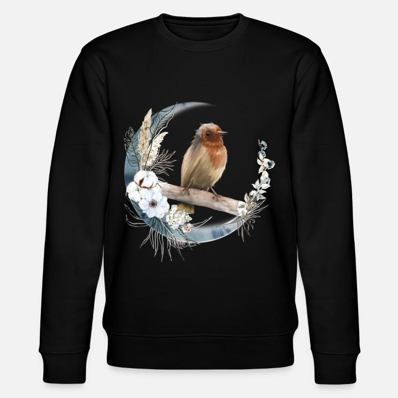 Robin Bird Friend Gift - Stanley/Stella CHANGER Unisex Organic Sweatshirt - black