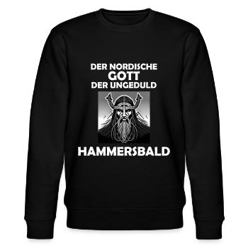Wikinger Hammersbald Nordische Mythologie Ungeduld - Stanley/Stella Unisex Bio-Sweatshirt CHANGER  - Schwarz - Vorne - Nik (191cm) & Marisol (170cm)