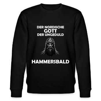 Wikinger Hammersbald Nordische Mythologie Ungeduld - Stanley/Stella Unisex Bio-Sweatshirt CHANGER  - Schwarz - Vorne - Nik (191cm) & Marisol (170cm)