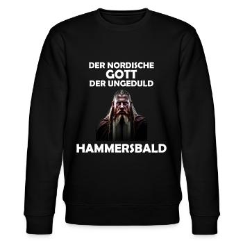 Wikinger Hammersbald Nordische Mythologie Ungeduld - Stanley/Stella Unisex Bio-Sweatshirt CHANGER  - Schwarz - Vorne - Nik (191cm) & Marisol (170cm)