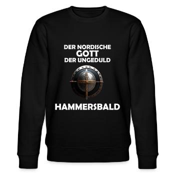 Wikinger Hammersbald Nordische Mythologie Ungeduld - Stanley/Stella Unisex Bio-Sweatshirt CHANGER  - Schwarz - Vorne - Nik (191cm) & Marisol (170cm)