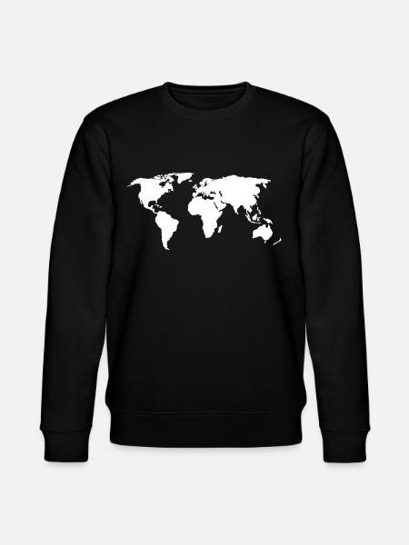 world map - Stanley/Stella CHANGER Unisex Organic Sweatshirt - black