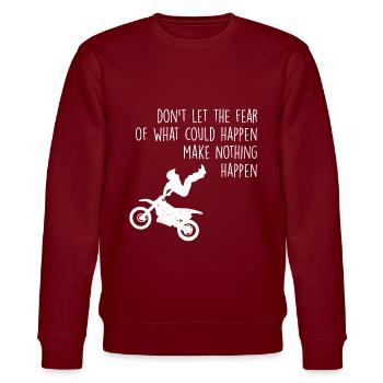 Motocross fear - Stanley/Stella Unisex Bio-Sweatshirt CHANGER  - Burgunderrot - Vorne - Nik (191cm) & Marisol (170cm)