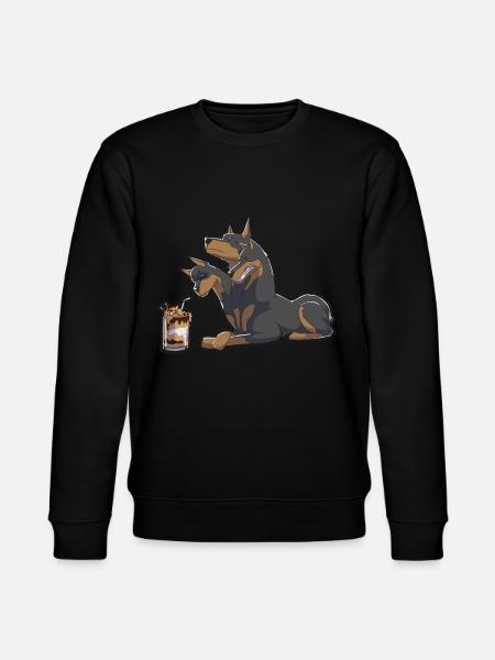 Doberman Dog Kerberos Milkshake gift - Stanley/Stella CHANGER Unisex Organic Sweatshirt - black