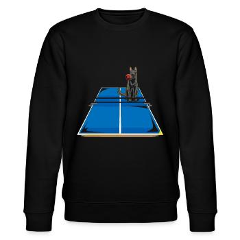 Schäferhund Begleiter Tischtennis Sport Geschenk - Stanley/Stella Unisex Bio-Sweatshirt CHANGER  - Schwarz - Vorne - Nik (191cm) & Marisol (170cm)