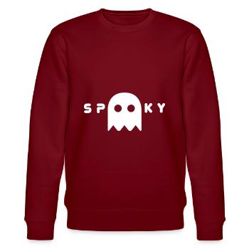 Spooky Gespenst - Stanley/Stella Unisex Bio-Sweatshirt CHANGER  - Burgunderrot - Vorne - Nik (191cm) & Marisol (170cm)